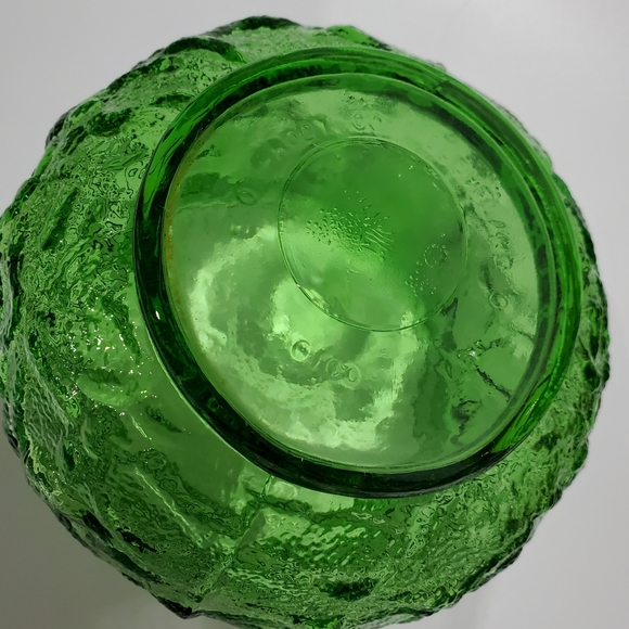 Vntg E.O. Brody Green Textured Glass Squat Vase made in Cleveland Ohio - Picture 6 of 14